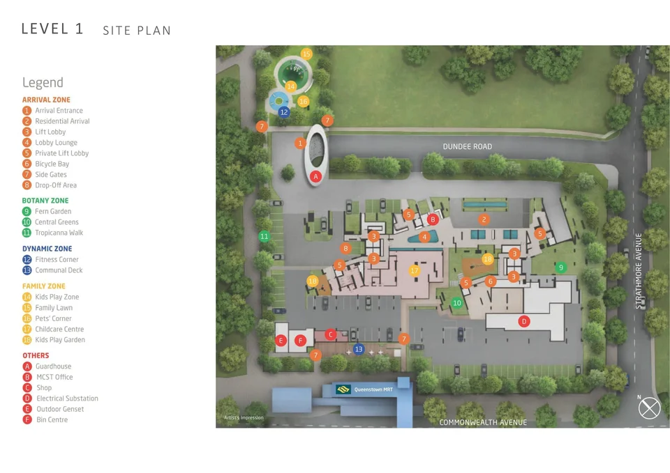 Site plan of Queens Peak in Singapore
