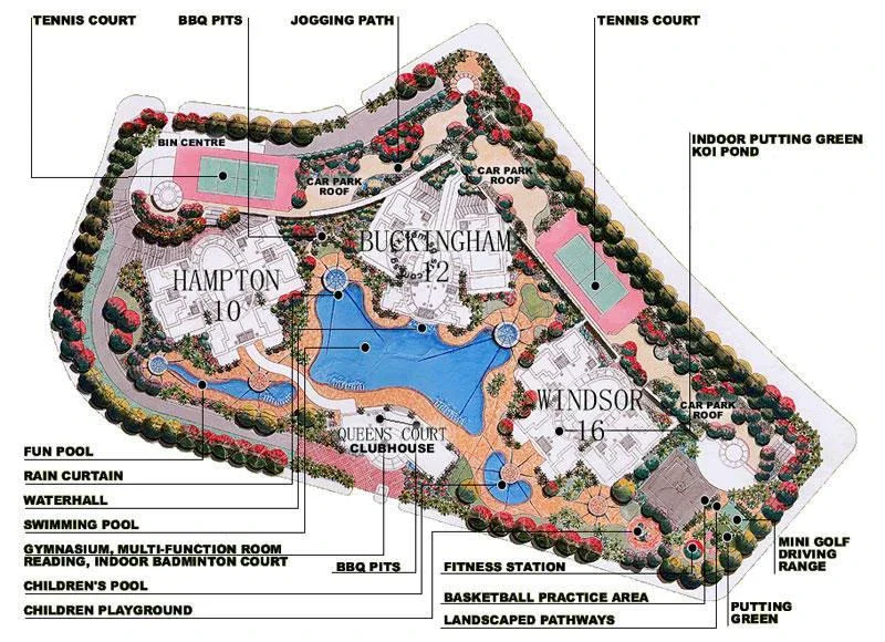 Site plan of Queens in Singapore