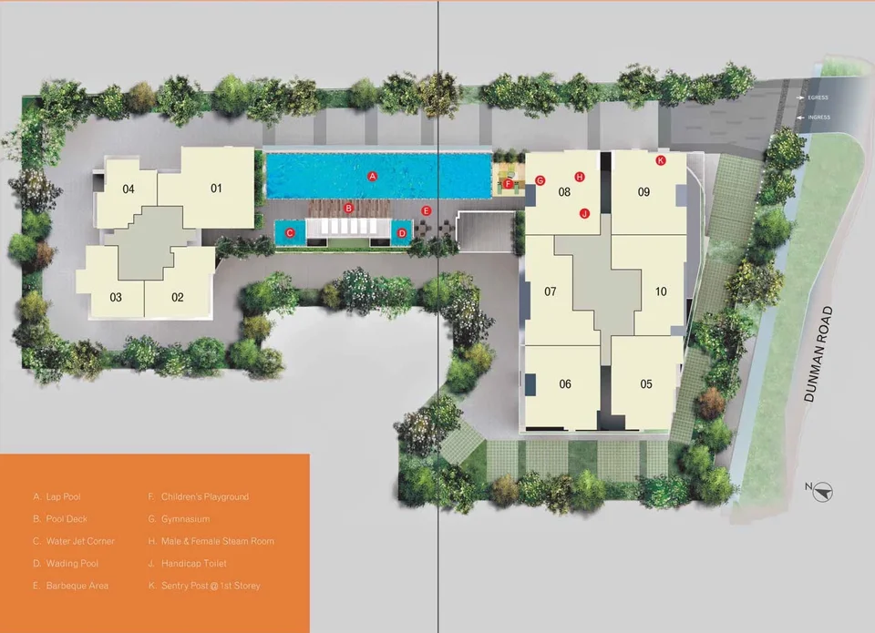 Site plan of Questa @DUNMAN in Singapore