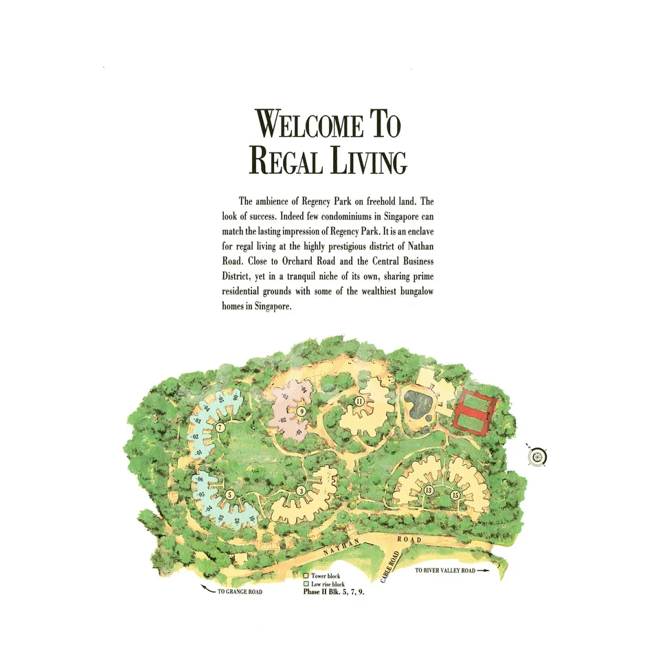 Site plan of Regency Park in Singapore