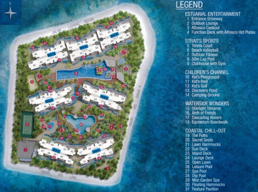 Site plan of Ripple Bay in Singapore