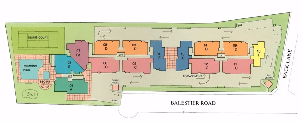 Site plan of Ritz Mansions in Singapore