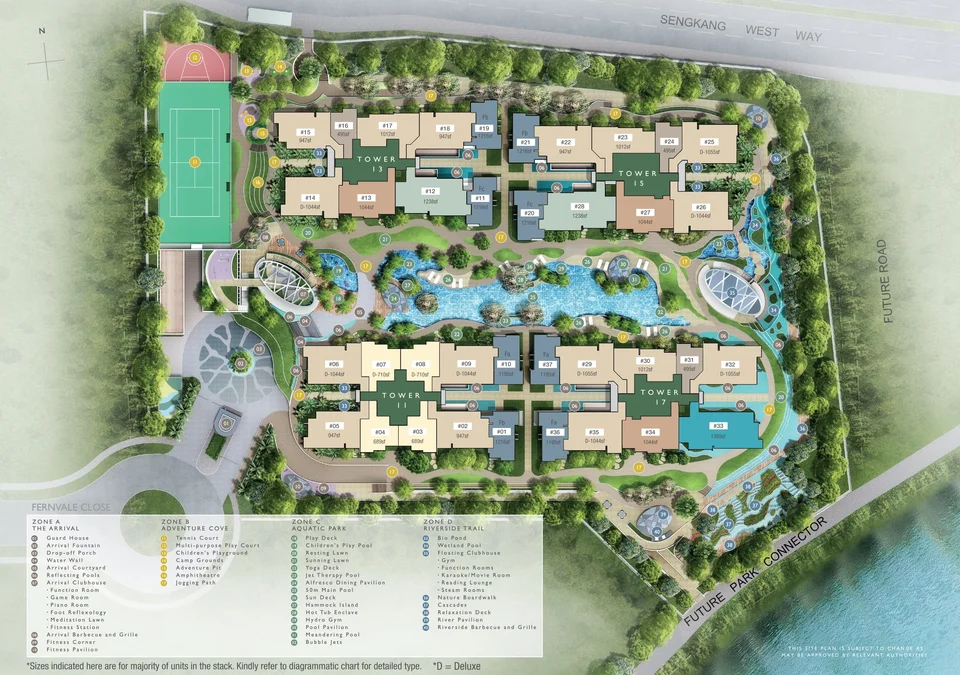 Site plan of Riverbank @FERNVALE in Singapore