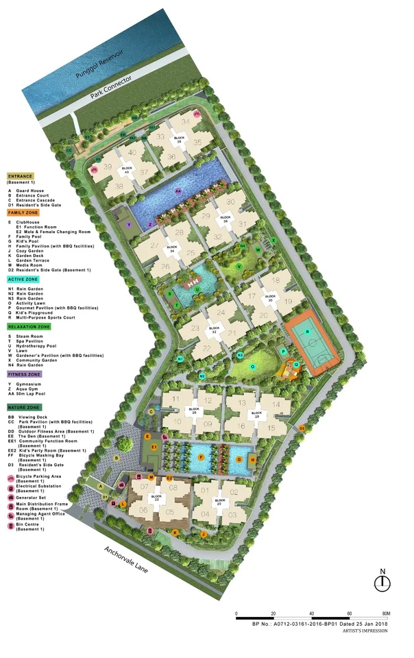 Site plan of Rivercove Residences in Singapore