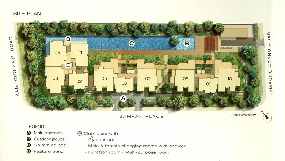 Site plan of Riveredge in Singapore