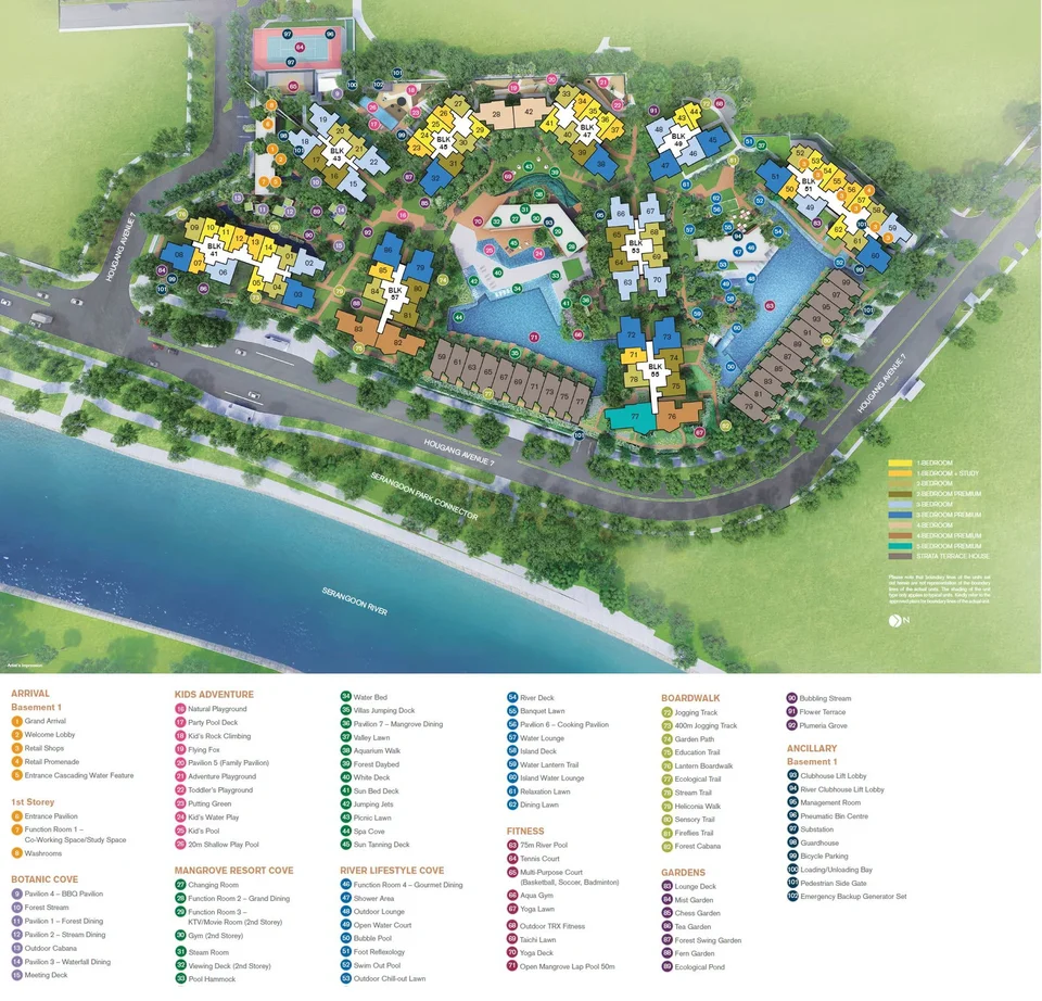 Site plan of Riverfront Residences in Singapore