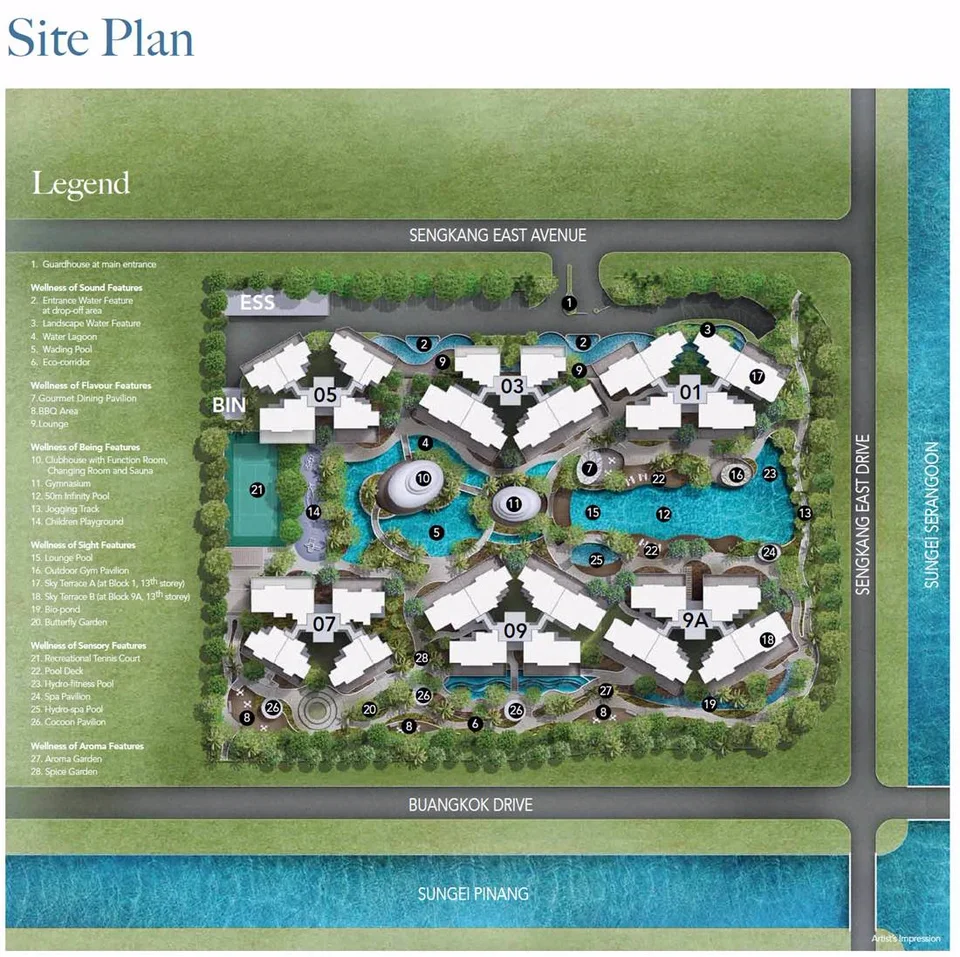Site plan of Riversound Residence in Singapore