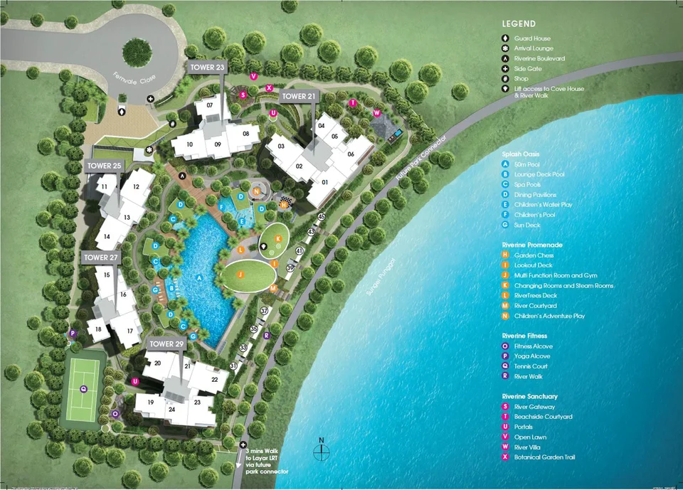 Site plan of Rivertrees Residences in Singapore