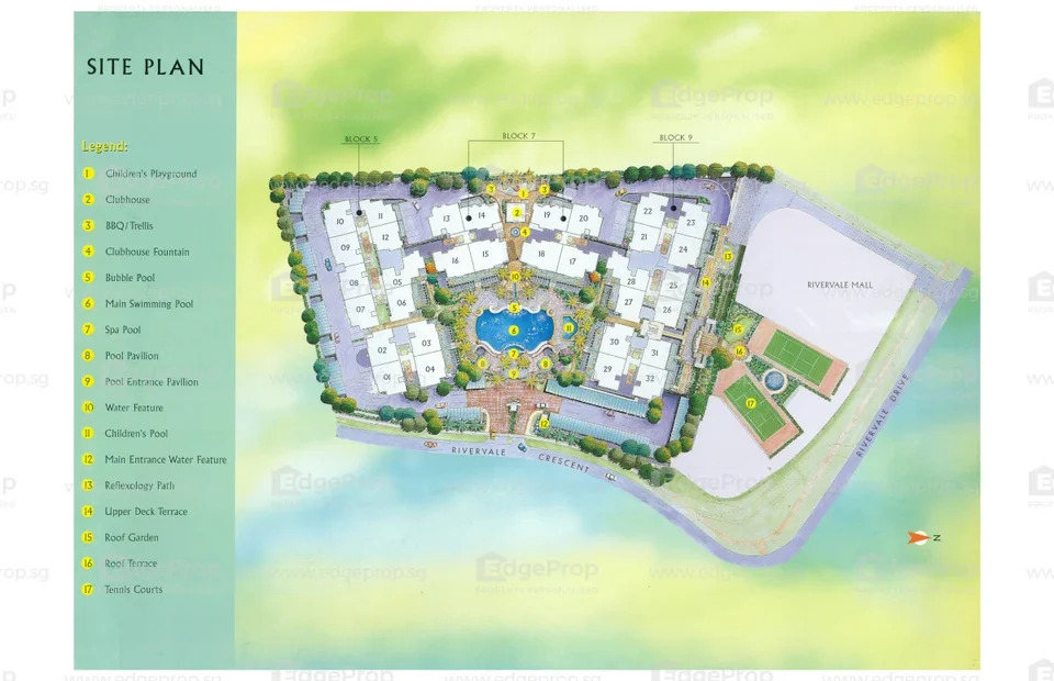 Site plan of Rivervale Crest in Singapore