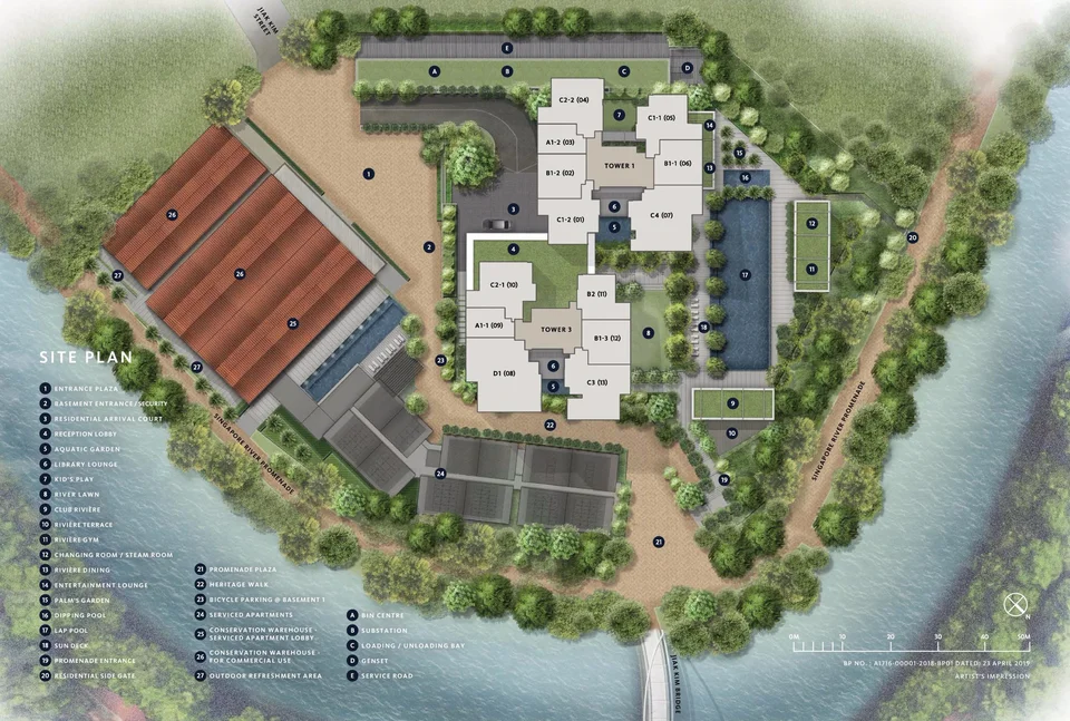 Site plan of Riviere in Singapore