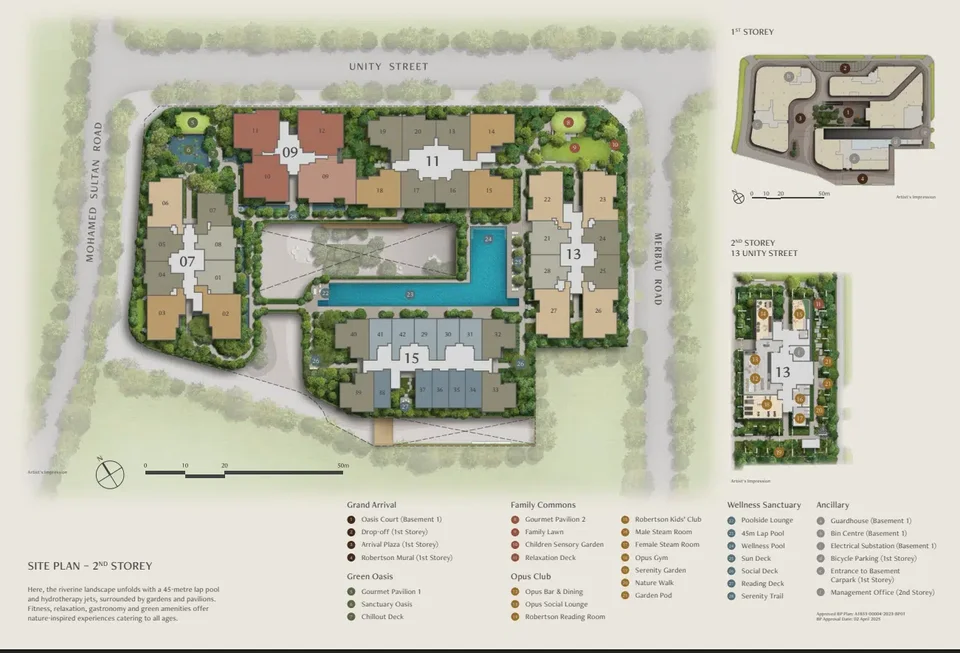 Site plan of The Robertson Opus in Singapore