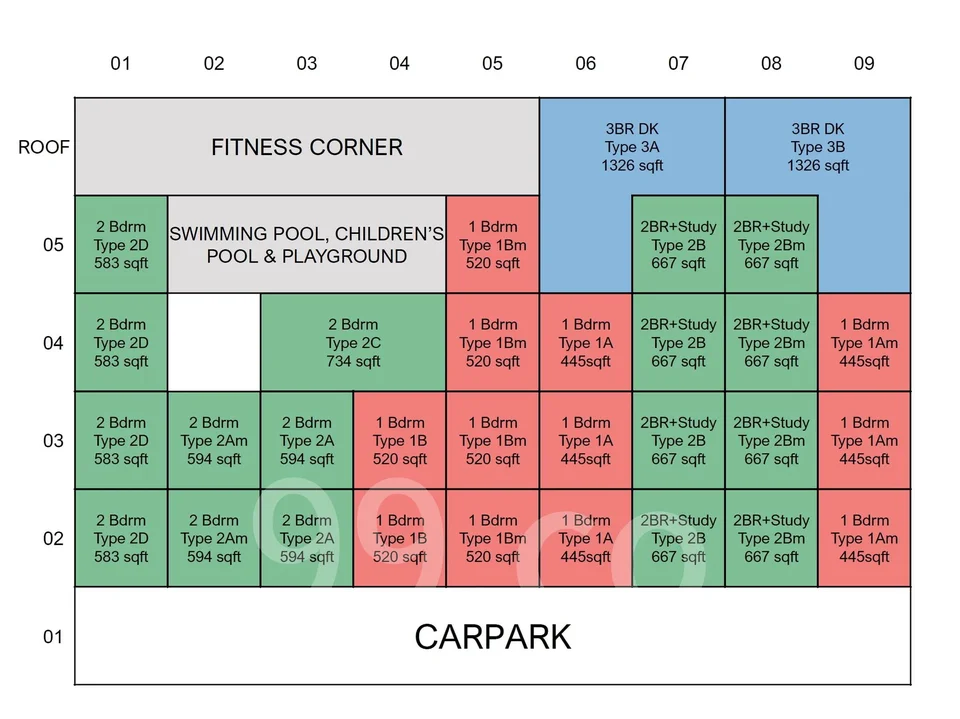 Site plan of Roots @TRANSIT in Singapore