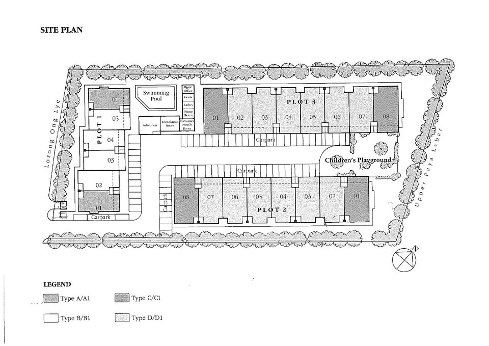 Site plan of Rosalia Park in Singapore