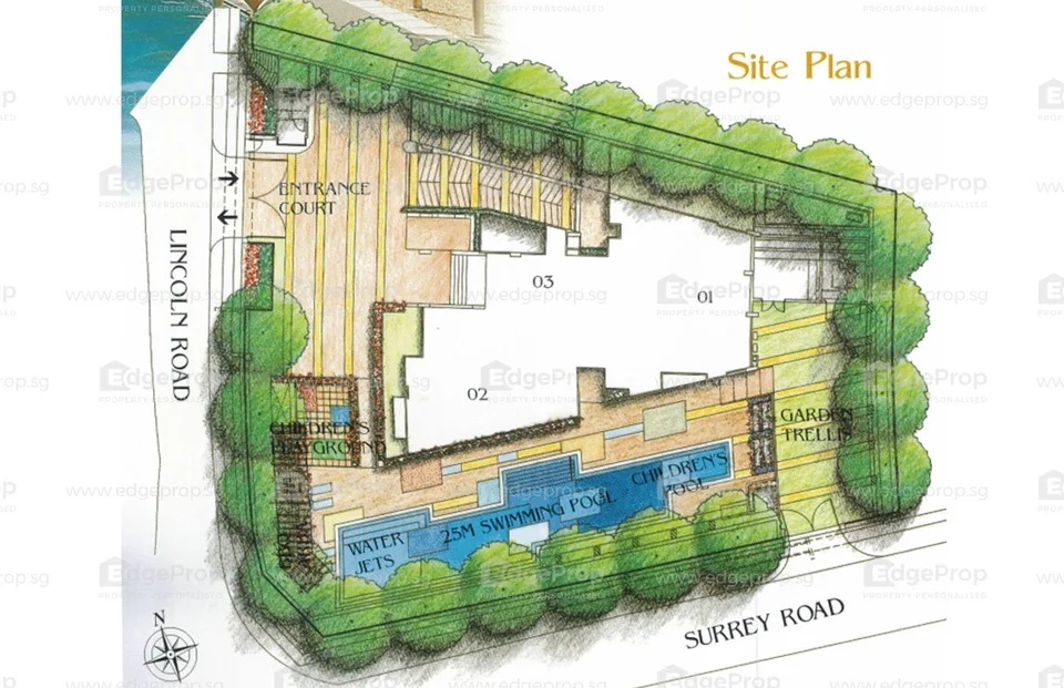 Site plan of Rosevale in Singapore