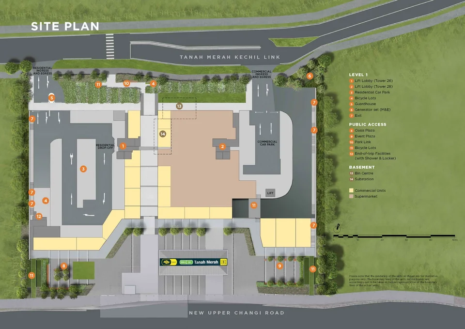 Site plan of Sceneca Residence in Singapore