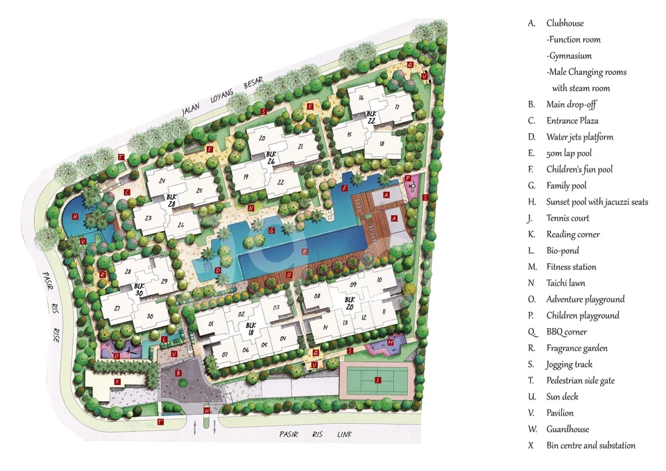 Site plan of Sea Esta in Singapore