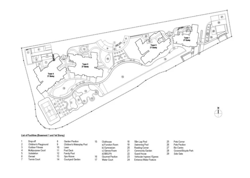 Site plan of Seaside Residences in Singapore
