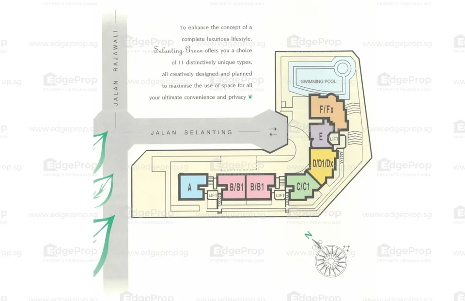 Site plan of Selanting Green in Singapore