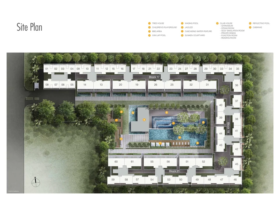 Site plan of Seletar Park Residence in Singapore