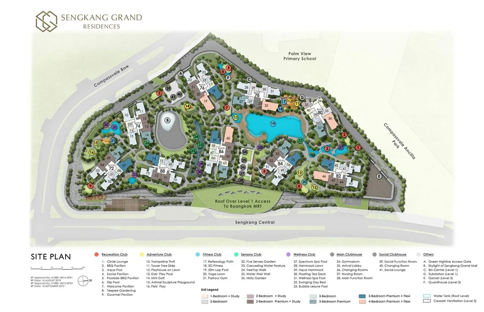 Site plan of Sengkang Grand Residences in Singapore