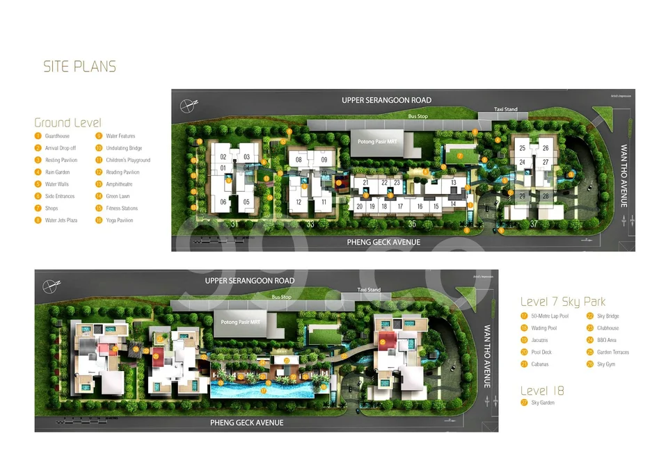 Site plan of Sennett Residence in Singapore