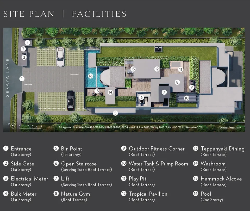 Site plan of Seraya Residences in Singapore
