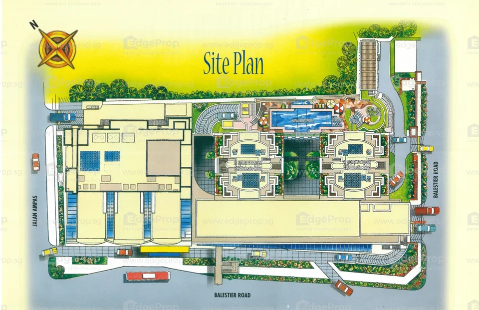 Site plan of Shaw Plaza - Twin Heights in Singapore