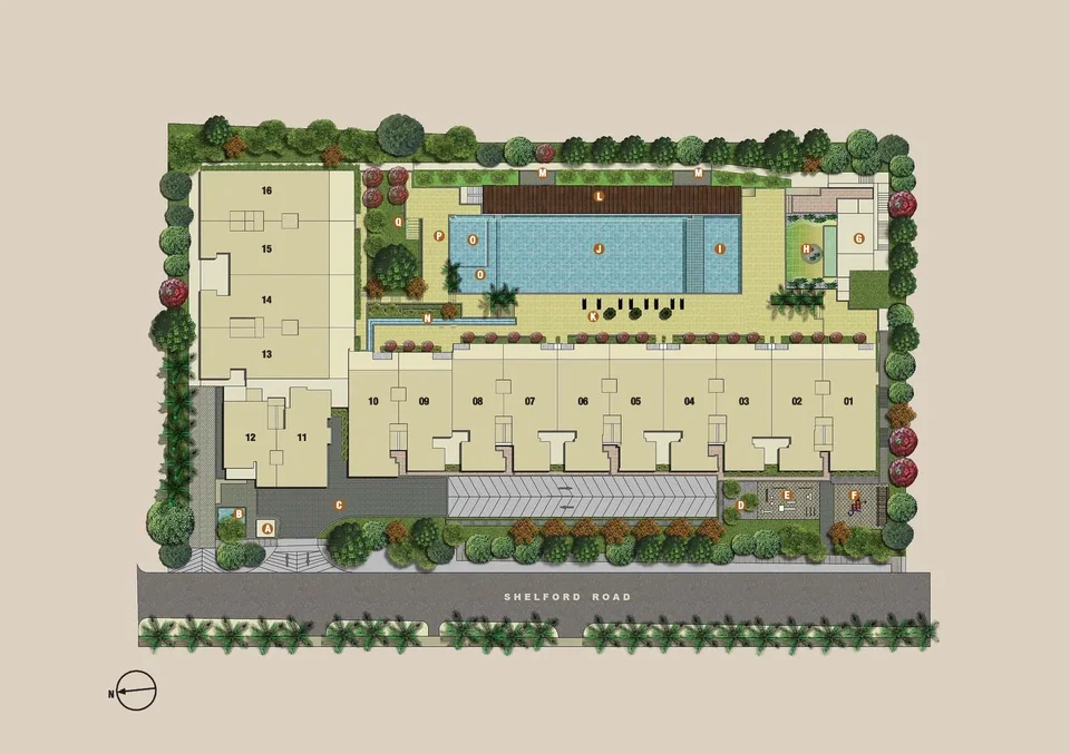 Site plan of Shelford Suites in Singapore