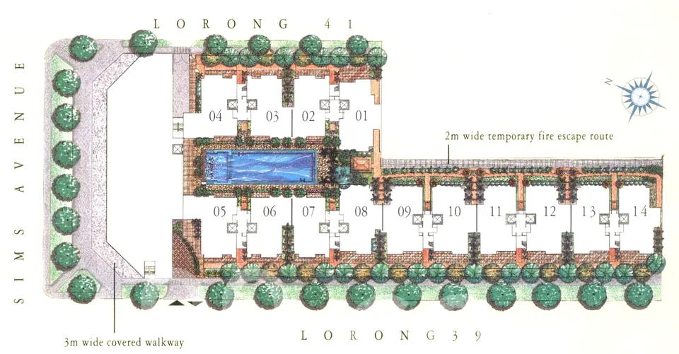 Site plan of Sims Residences in Singapore