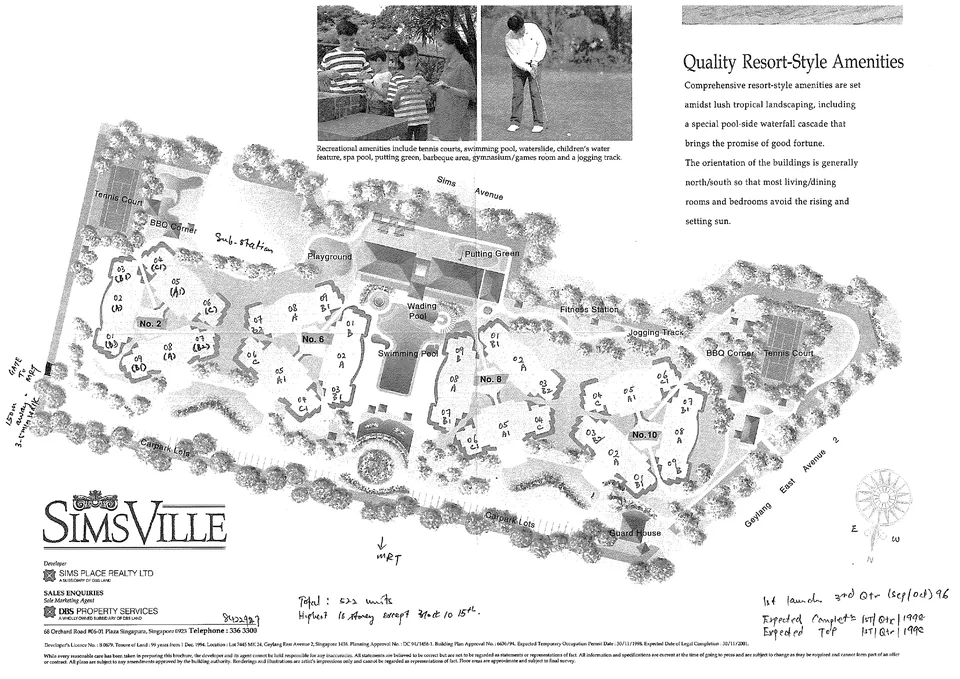 Site plan of Simsville in Singapore