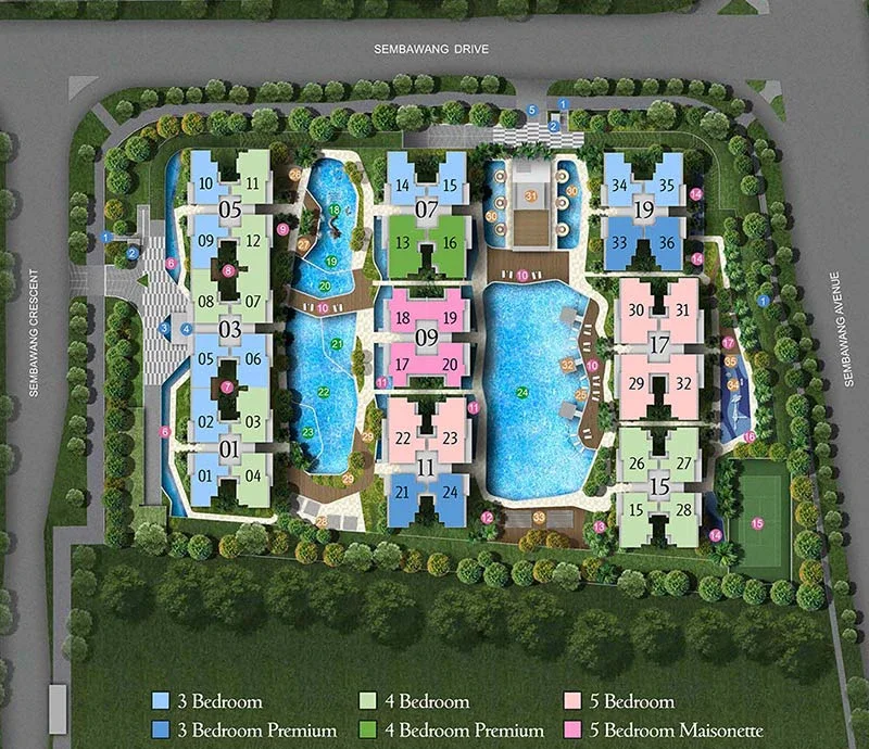 Site plan of Skypark Residences in Singapore