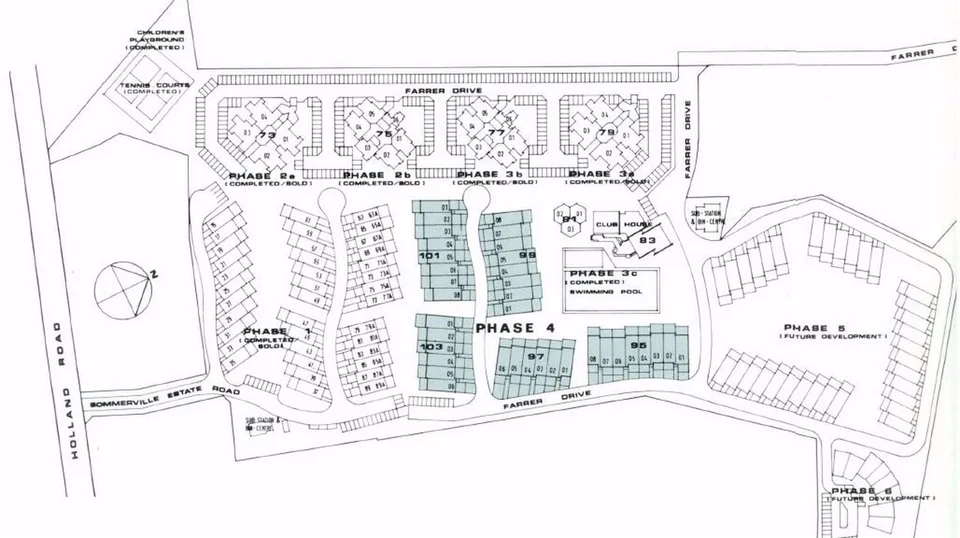 Site plan of Sommerville Park in Singapore