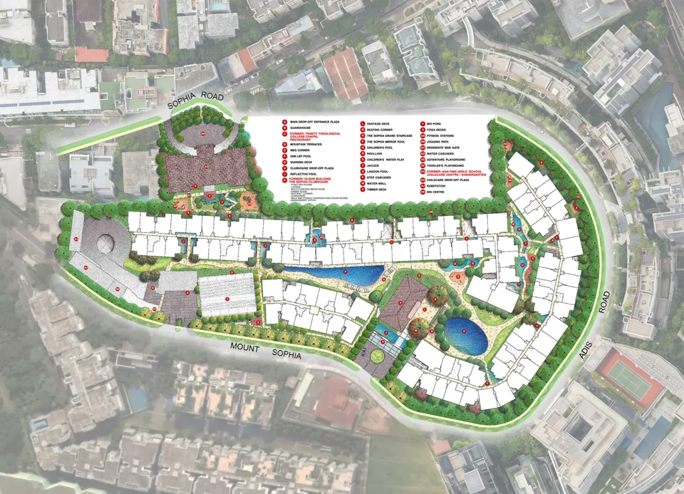 Site plan of Sophia Hills in Singapore