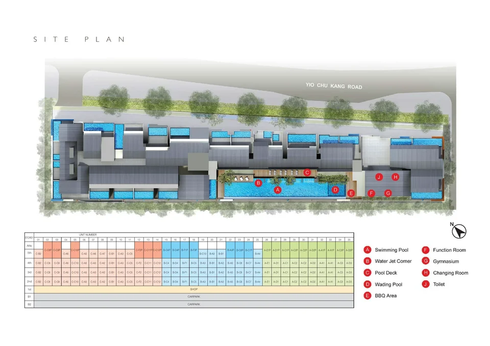 Site plan of Kovan Centre in Singapore