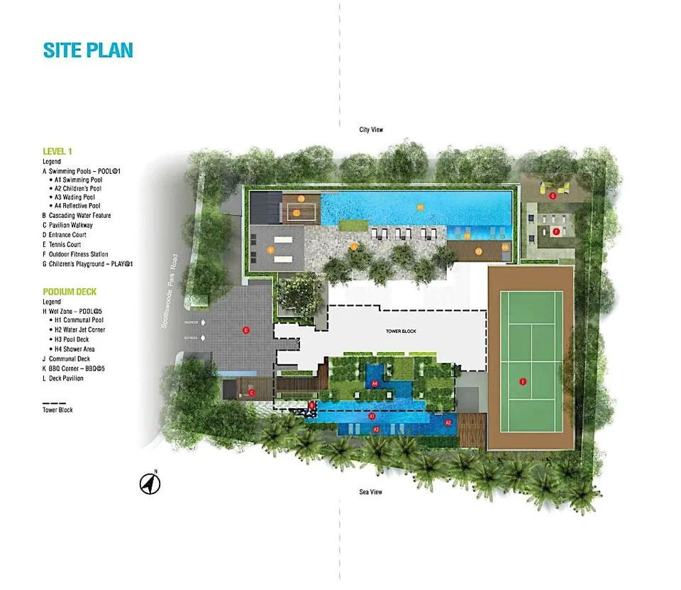 Site plan of Spottiswoode Park in Singapore