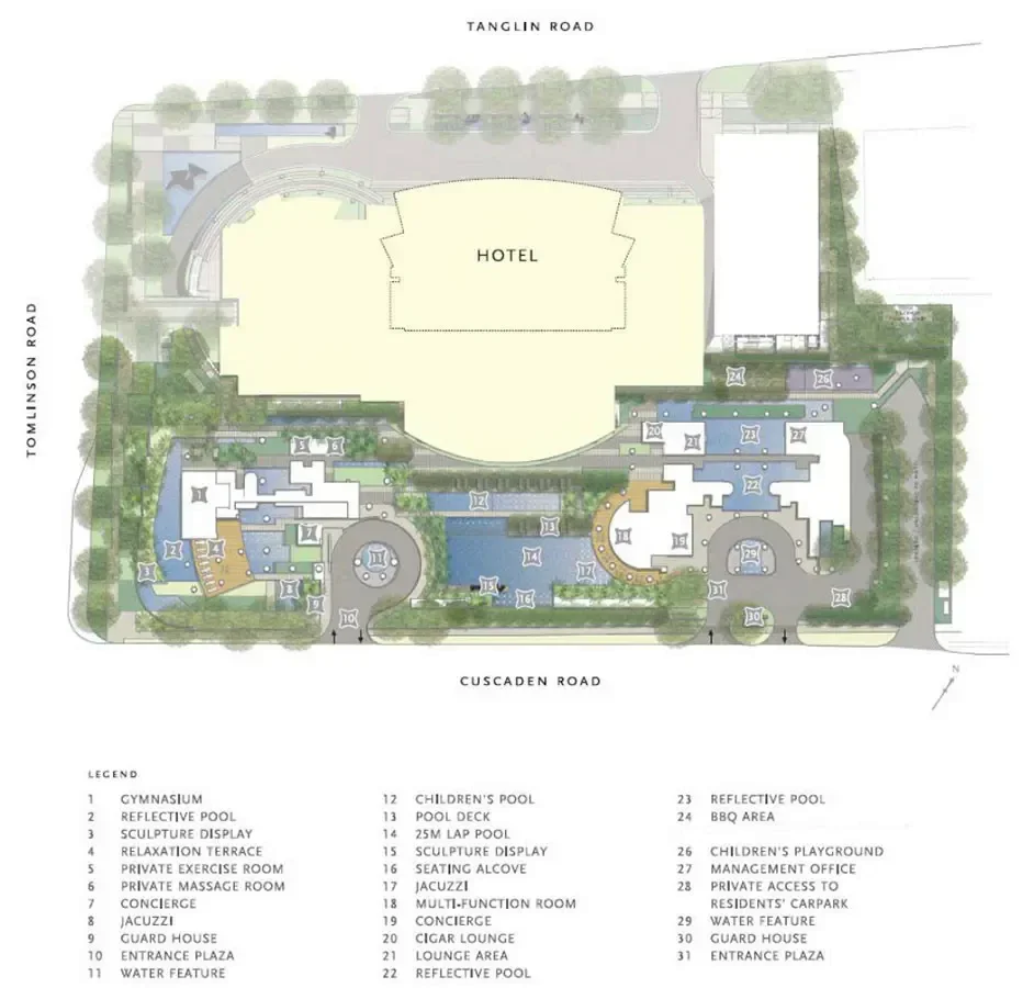Site plan of St Regis Residences Singapore in Singapore