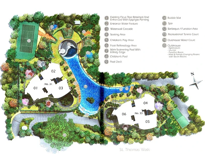 Site plan of St Thomas Suites in Singapore