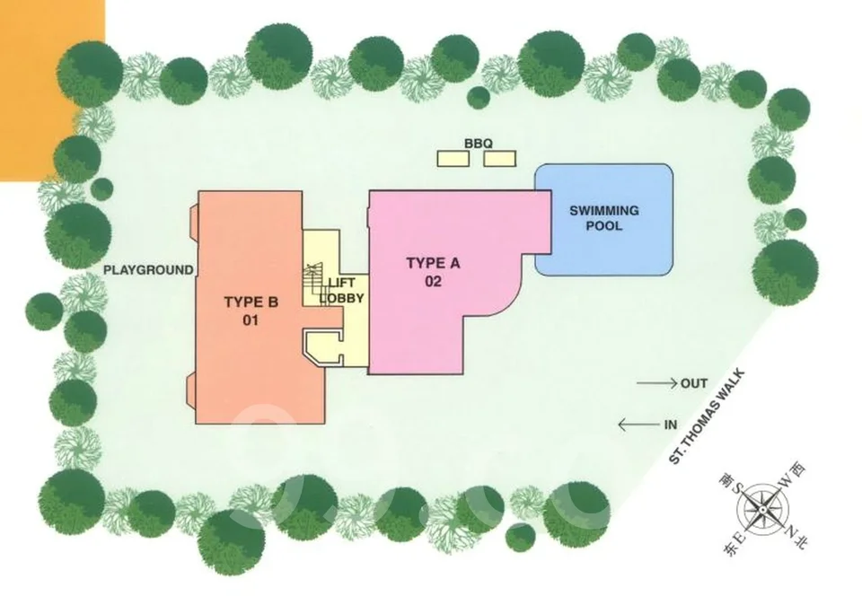 Site plan of St Thomas Ville in Singapore
