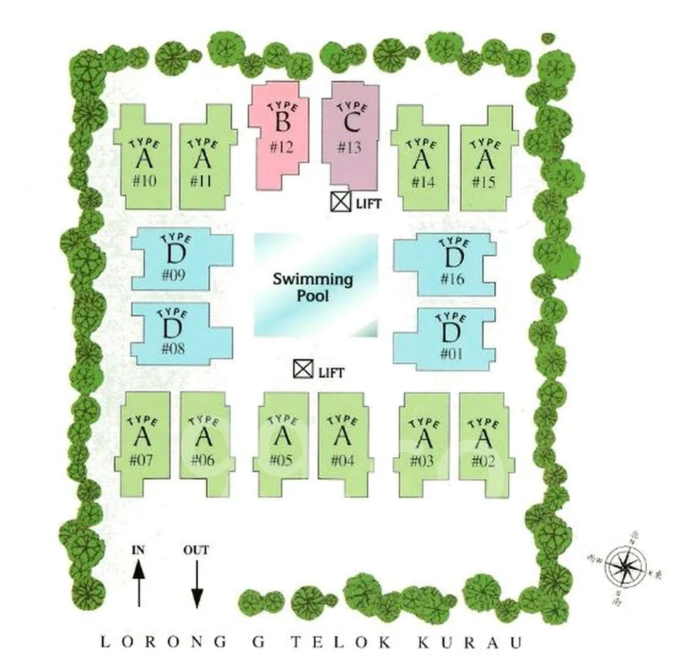 Site plan of Sunny Palms in Singapore