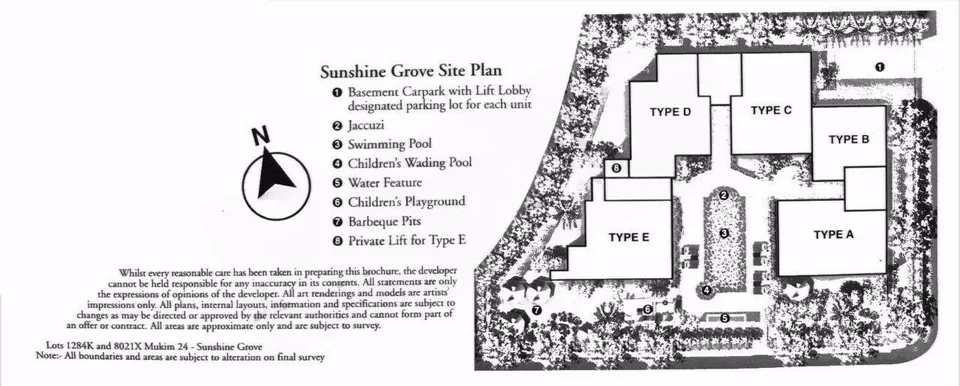Site plan of Sunshine Grove in Singapore