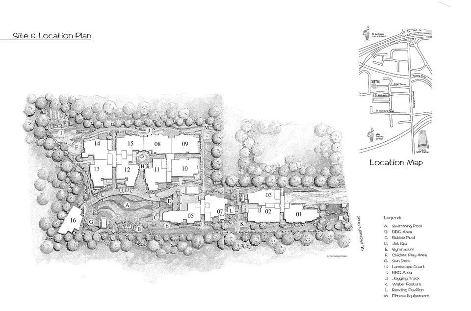 Site plan of Sunville in Singapore