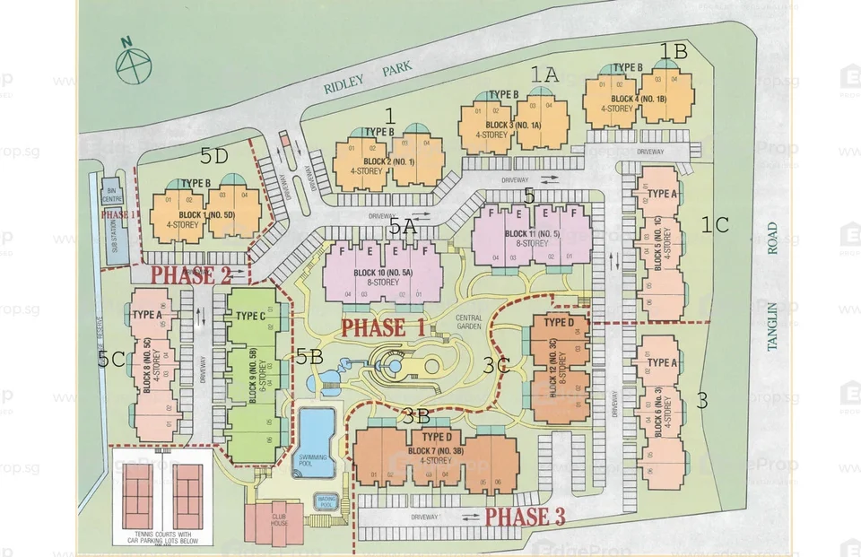 Site plan of Tanglin Park in Singapore