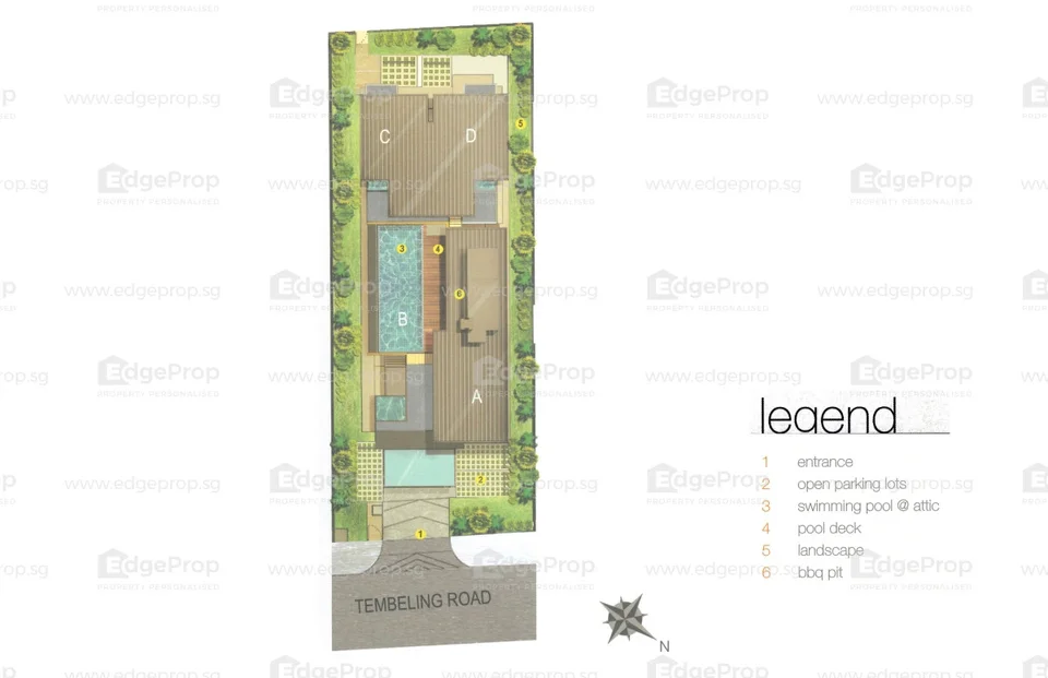 Site plan of Tembeling Residence in Singapore