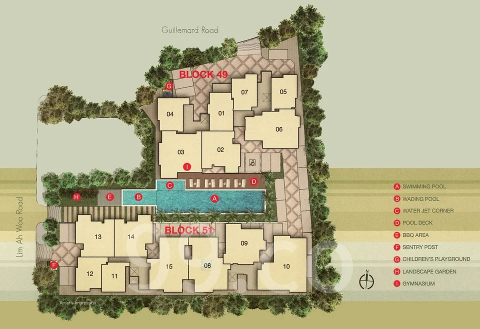 Site plan of The Amarelle in Singapore