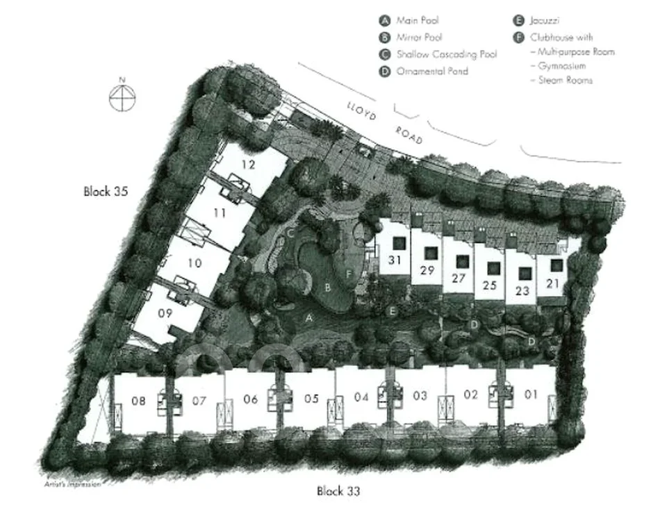 Site plan of The Botanic On Lloyd in Singapore