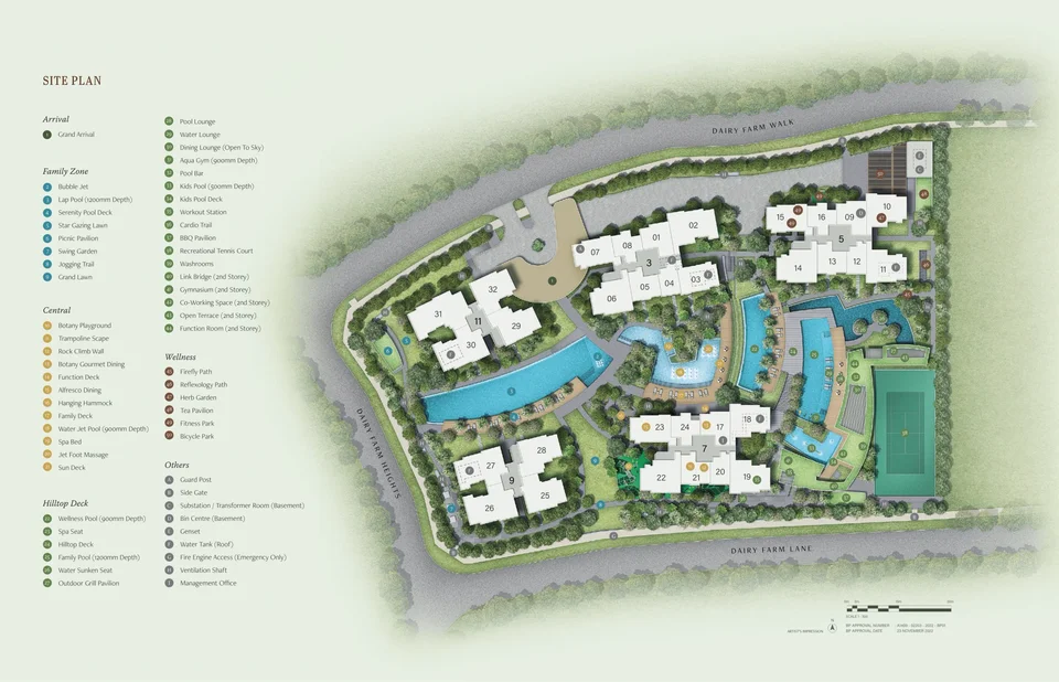 Site plan of The Botany At Dairy Farm in Singapore