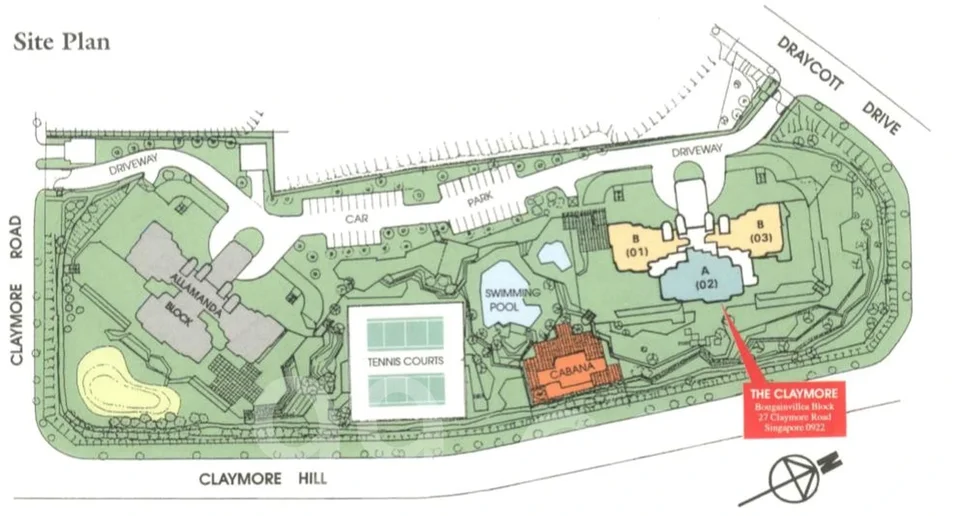 Site plan of The Claymore in Singapore