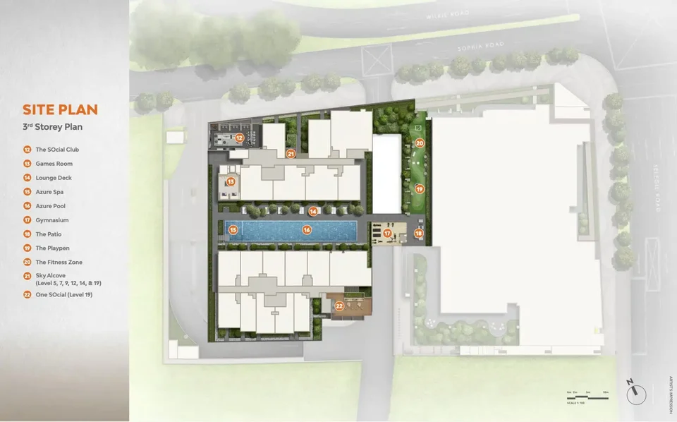 Site plan of The Collective At One Sophia in Singapore