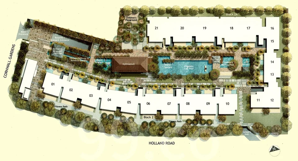 Site plan of The Cornwall in Singapore