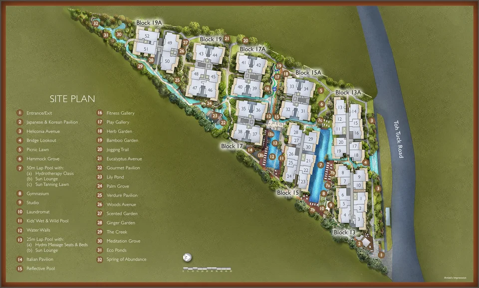 Site plan of The Creek @BUKIT in Singapore